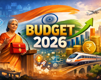 Budget 2026 highlights showing India’s economic growth, tax plans, and development focus