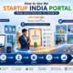 Startup India Portal step-by-step journey illustration showing registration, DPIIT recognition, benefits, funding, and business growth in India