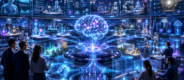 Futuristic global AI command center with AI agents, intelligent assistants, business automation, robotics, cybersecurity systems, and real-time AI innovation networks in June 2026.
