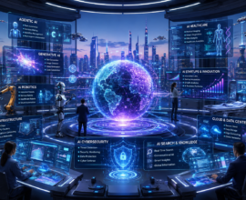 AI Tech News 2026 featuring agentic AI, robotics, generative AI, smart cities, cybersecurity, healthcare innovation, and futuristic technology trends.