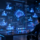 A futuristic AI workspace showing a personal agentic system with intelligent AI assistants, workflow automation, digital dashboards, connected devices, and productivity tools helping a user manage tasks efficiently.