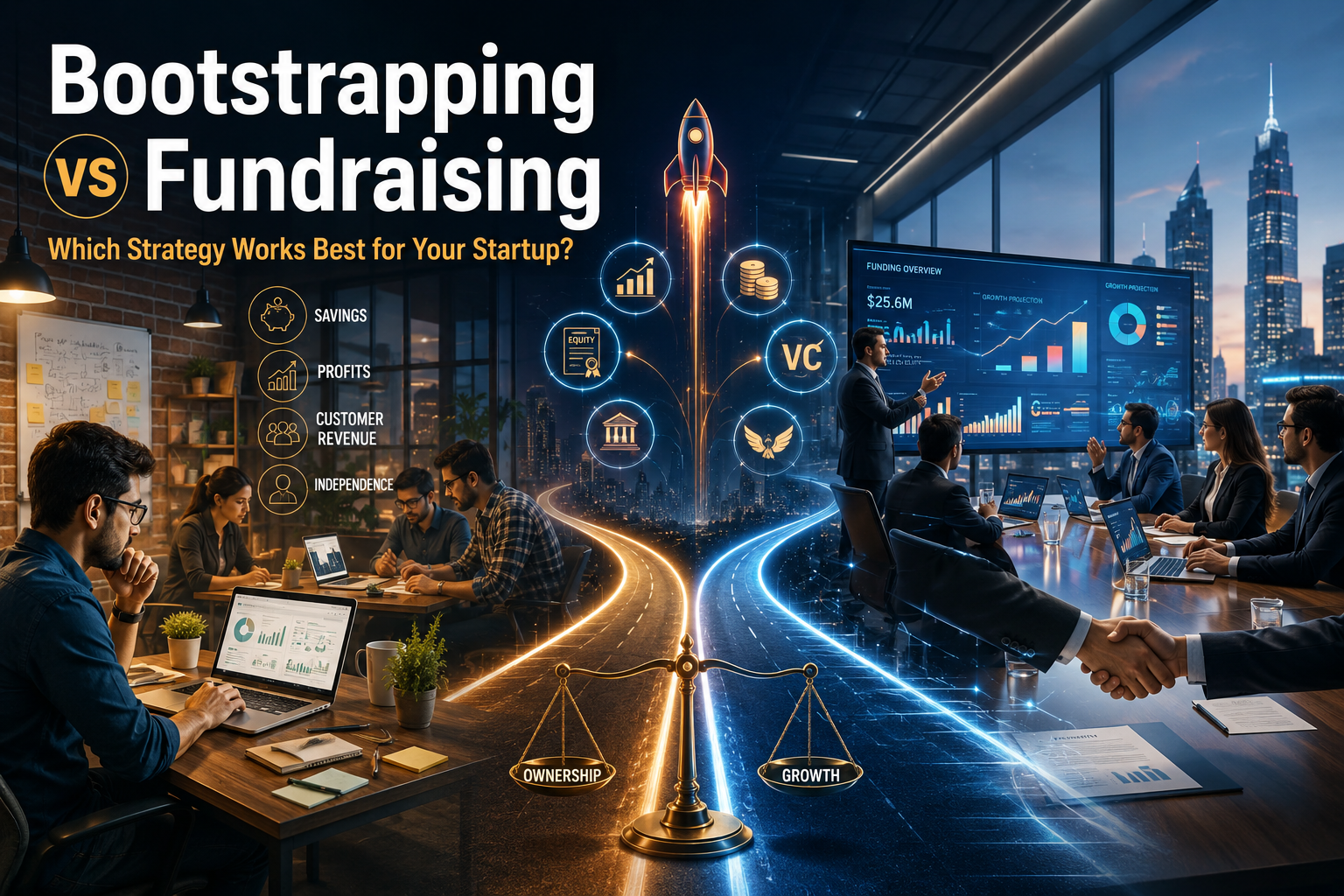 Bootstrapping vs Fundraising comparison guide for startup founders