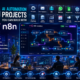 50 AI automation projects built with n8n workflow automation platform showing AI agents, business automation, workflow nodes, cloud integrations, and intelligent process automation dashboard.