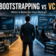 Bootstrapping vs VC startup funding comparison showing founder choosing between self-funded growth and venture capital
