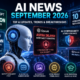 AI News September 2026 featuring ChatGPT and Gemini 1 billion users, AI agents, cybersecurity, EU AI Act, and latest AI trends
