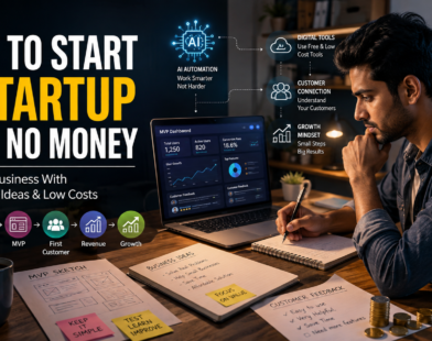 How to start a startup with no money using an MVP, free tools, first customers, and low-cost business strategies