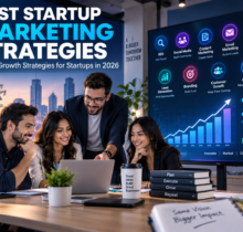 Best startup marketing strategies for business growth in 2026 with SEO, social media, content marketing, AI marketing, and lead generation