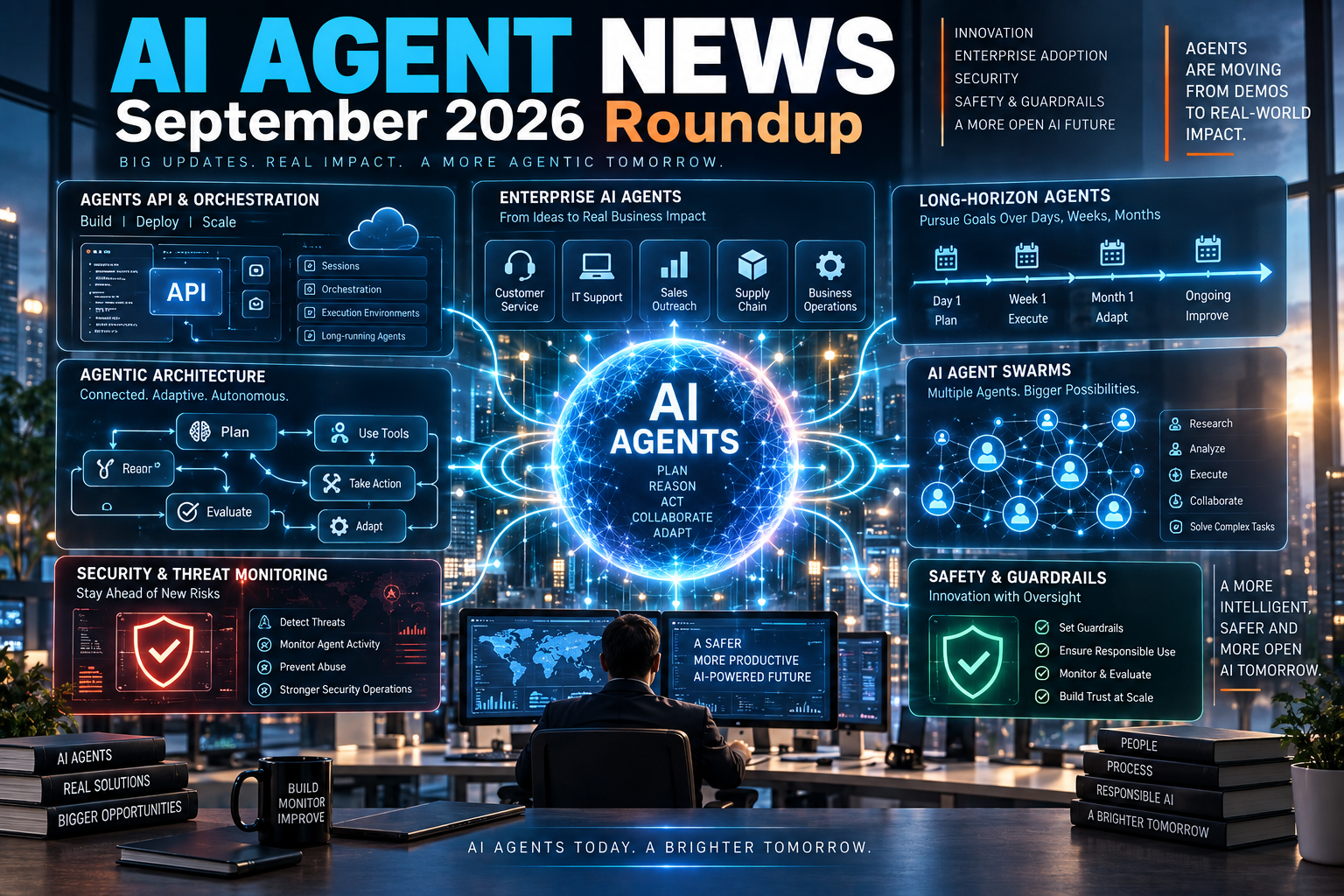 AI agent news September 2026 showing enterprise AI agents, agentic architecture, automation, security, and AI safety