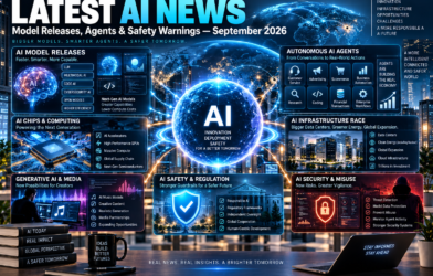 Latest AI news September 2026 featuring AI model releases, autonomous agents, AI infrastructure, chips, security, and safety