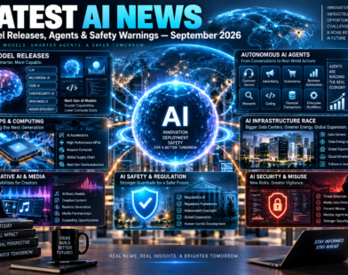 Latest AI news September 2026 featuring AI model releases, autonomous agents, AI infrastructure, chips, security, and safety