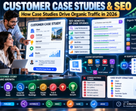SEO for startups guide showing organic traffic growth, keyword research, technical SEO, and backlinks