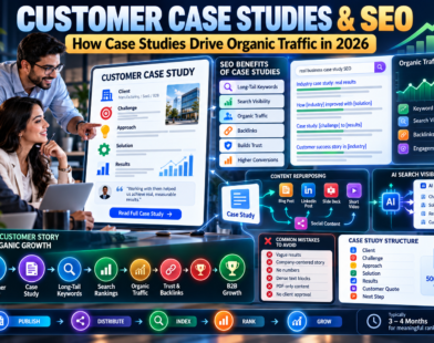 SEO for startups guide showing organic traffic growth, keyword research, technical SEO, and backlinks