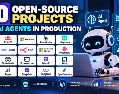 20 open-source AI agent projects for production, including LangGraph, CrewAI, n8n, Dify, and LlamaIndex.