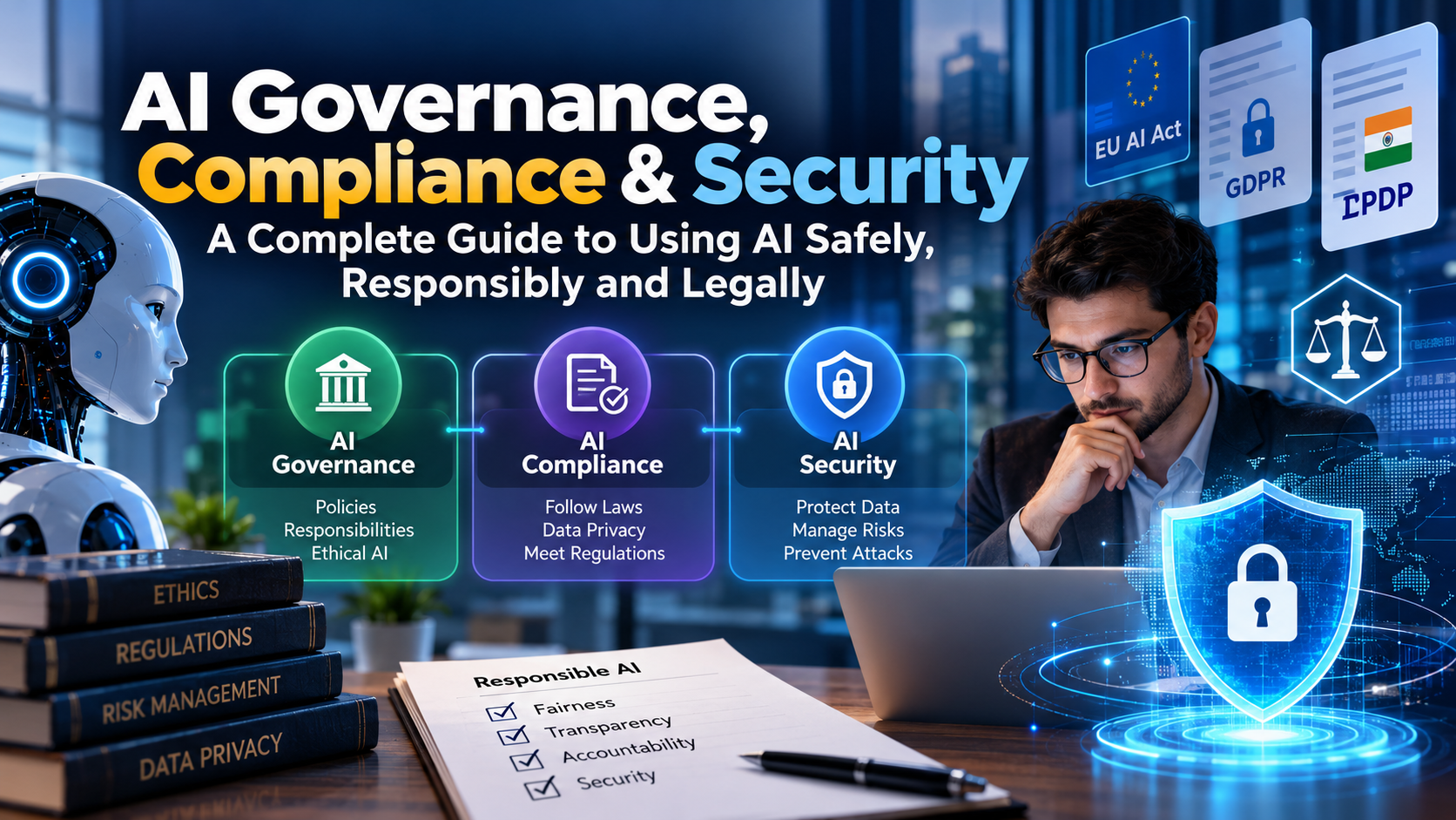 AI governance, compliance and security with responsible AI, data privacy, and cybersecurity protection