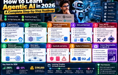 How to learn agentic AI in 2026 with Python, LLMs, prompt engineering, RAG, AI agents, MCP, memory, safety, and deployment