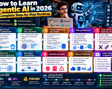 How to learn agentic AI in 2026 with Python, LLMs, prompt engineering, RAG, AI agents, MCP, memory, safety, and deployment