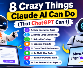 8 crazy things Claude AI can do, including coding, interactive apps, document analysis, and AI tools compared with ChatGPT.