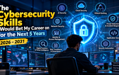 Cybersecurity skills for the next five years, including AI security, cloud security, ethical hacking, and threat detection.