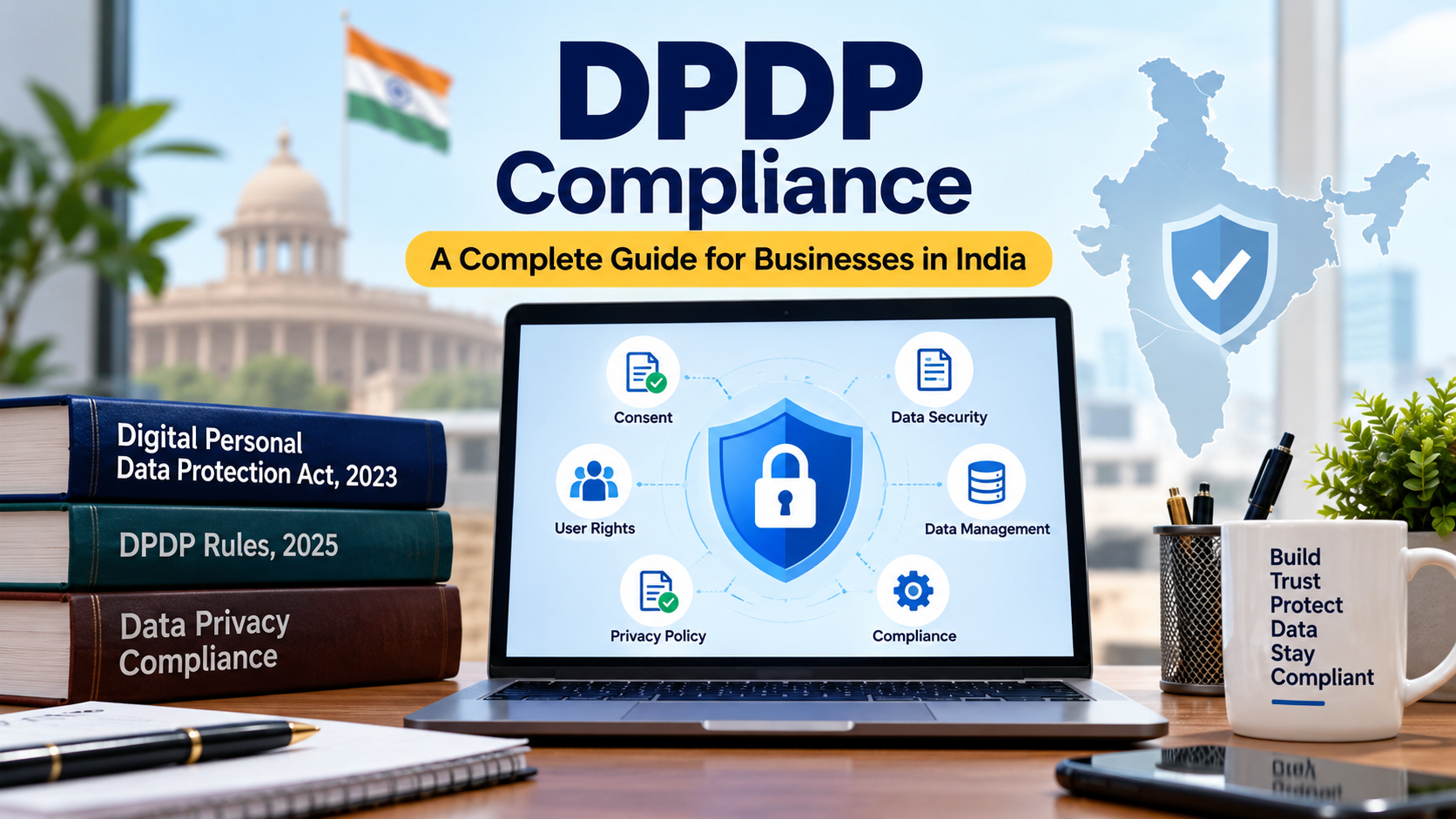 DPDP compliance guide for businesses in India covering data privacy, consent, and security.