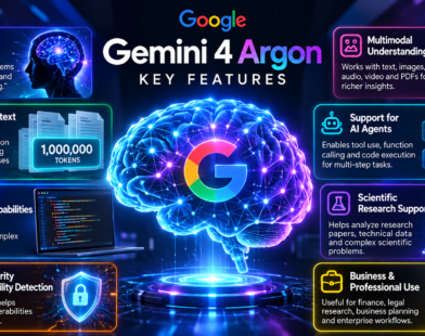 Gemini 4 Argon AI features including coding, reasoning, cybersecurity and AI agents.