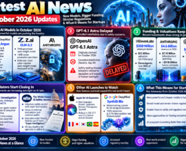 Latest AI news October 2026 covering new AI models, GPT-6.1 Astra delay, funding, valuations, regulation, and startup opportunities