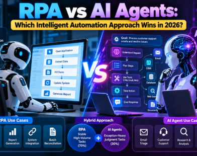 RPA vs AI agents comparison for intelligent automation in 2026